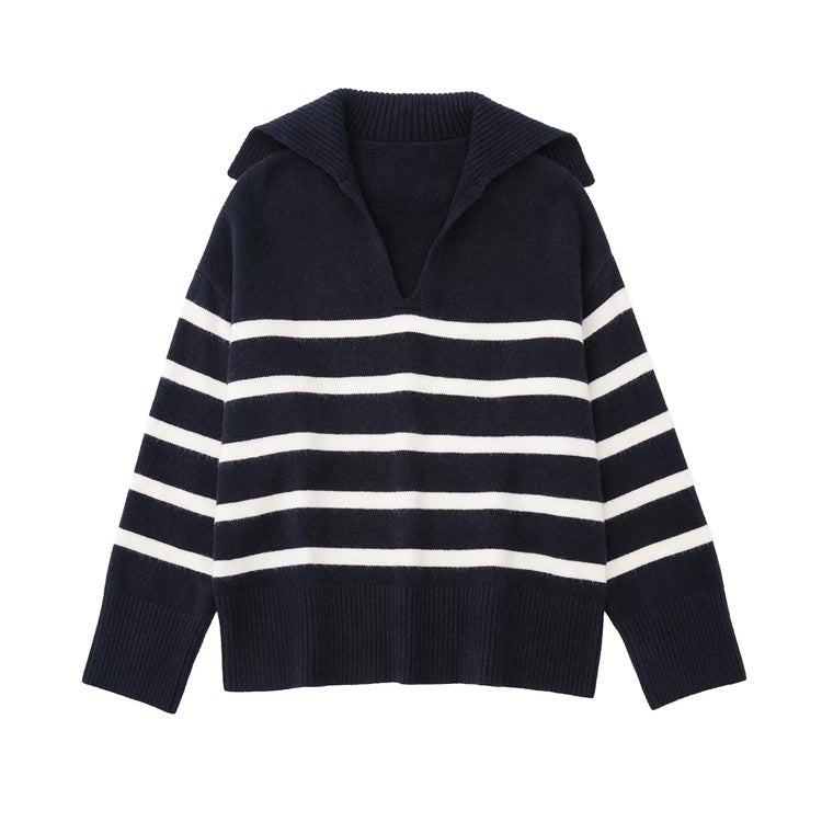 V-neck Striped Sweater