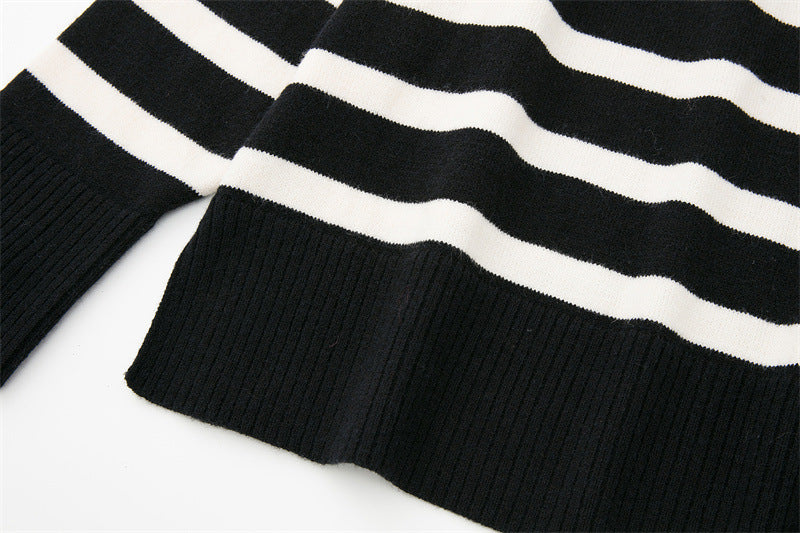 V-neck Striped Sweater