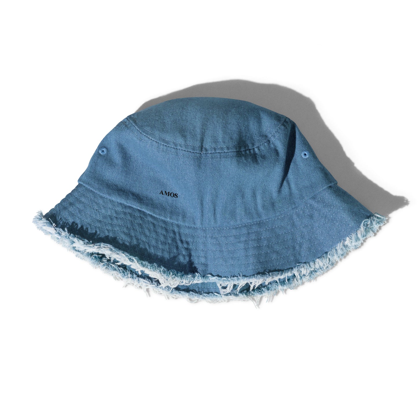 Distressed denim bucket hat